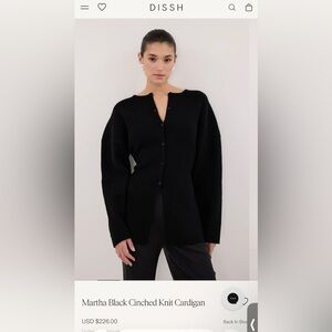 DISSH Black Button-Front Knit Cardigan